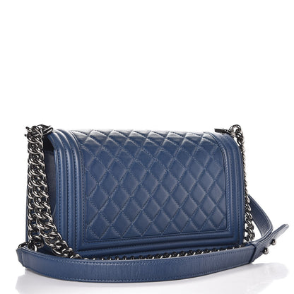 Chanel Caviar Quilted Medium Boy Flap Dark Blue 3 of 11