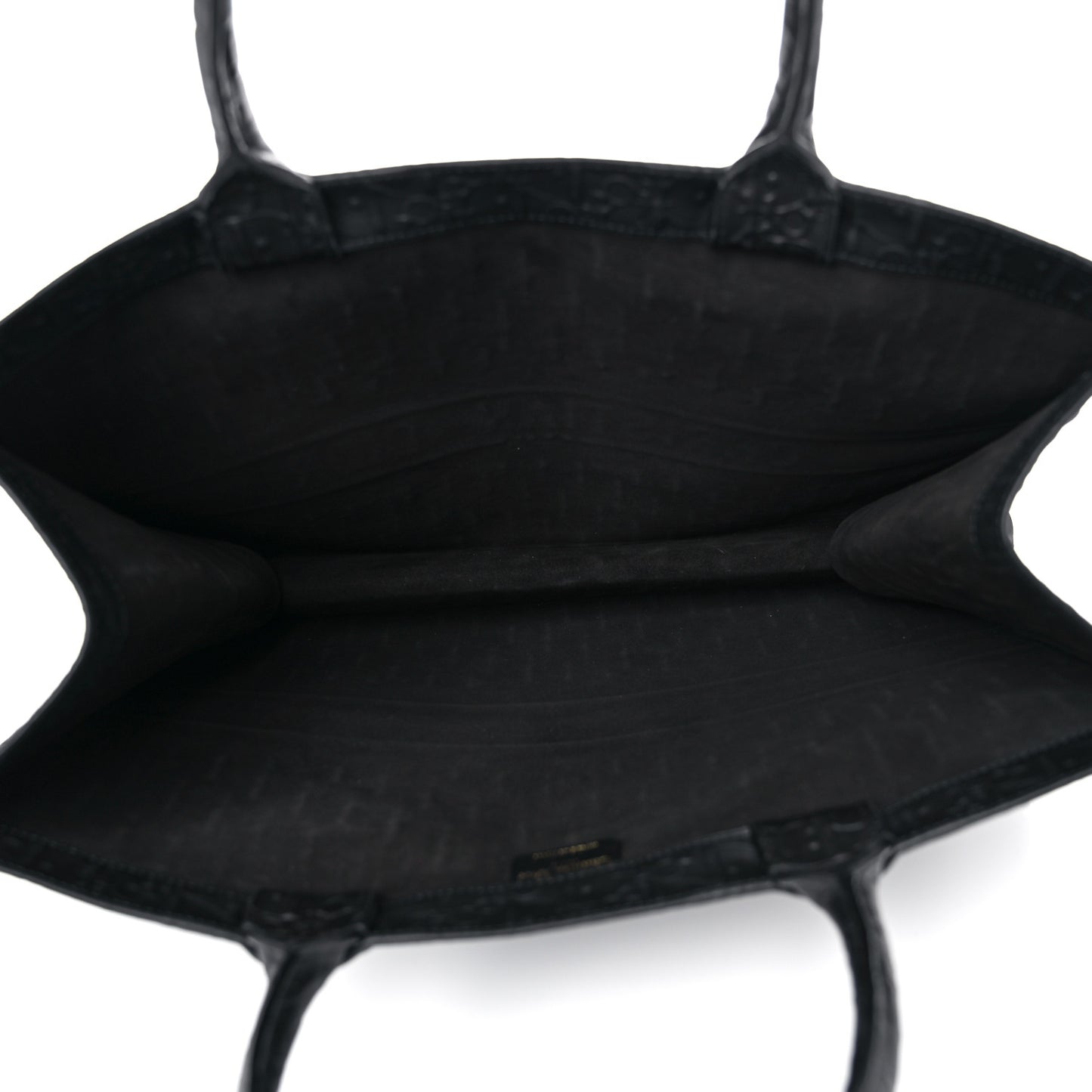 Oblique Calfskin Embossed Large Book Tote Black