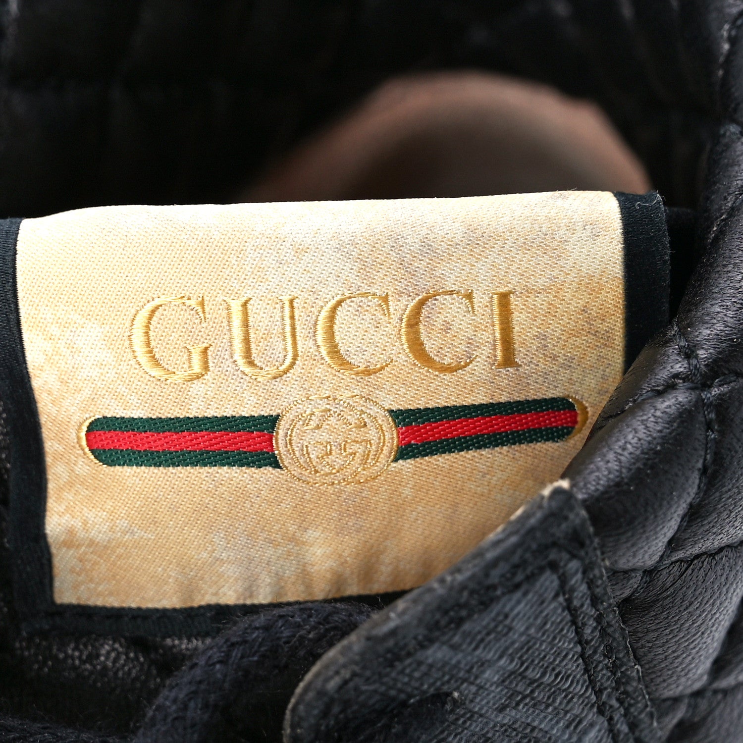 Gucci Apollo Calfskin GG Supreme Nappa Samoa Quilted Lace Up Ankle Boots 38.5 Black 9 of 10