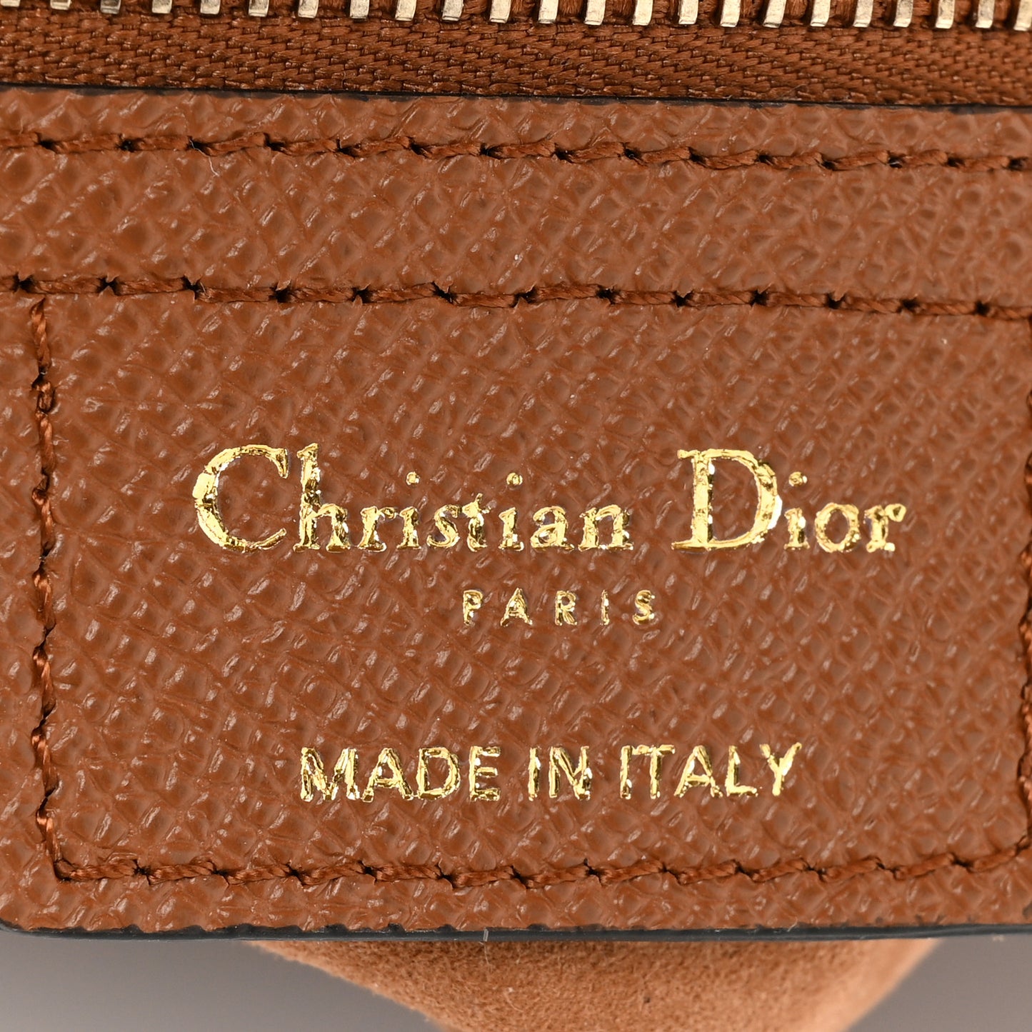 Grained Calfskin Saddle Bag With Strap Camello
