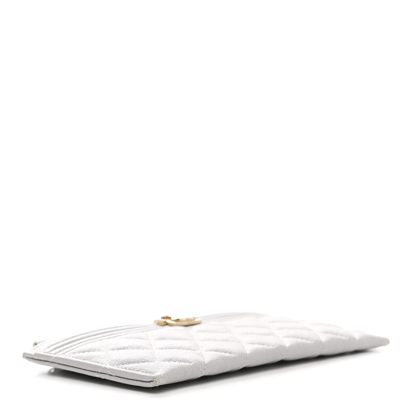 Caviar Quilted Classic Zip Boy Pouch Grey