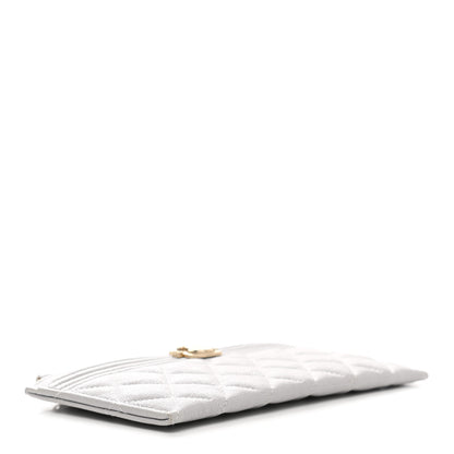 Chanel Caviar Quilted Classic Zip Boy Pouch Grey 7 of 8