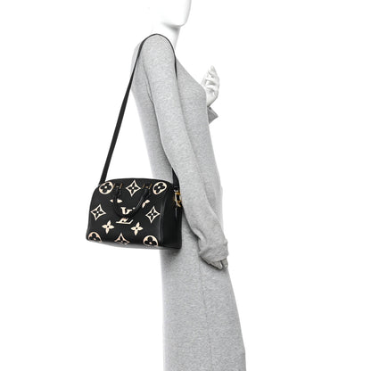 Louis Vuitton Empreinte Monogram Giant Speedy Bandouliere 25 Black Beige 2 of 10