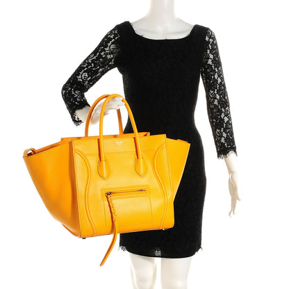 Celine Grained Calfskin Medium Phantom Luggage Yellow 2 of 8