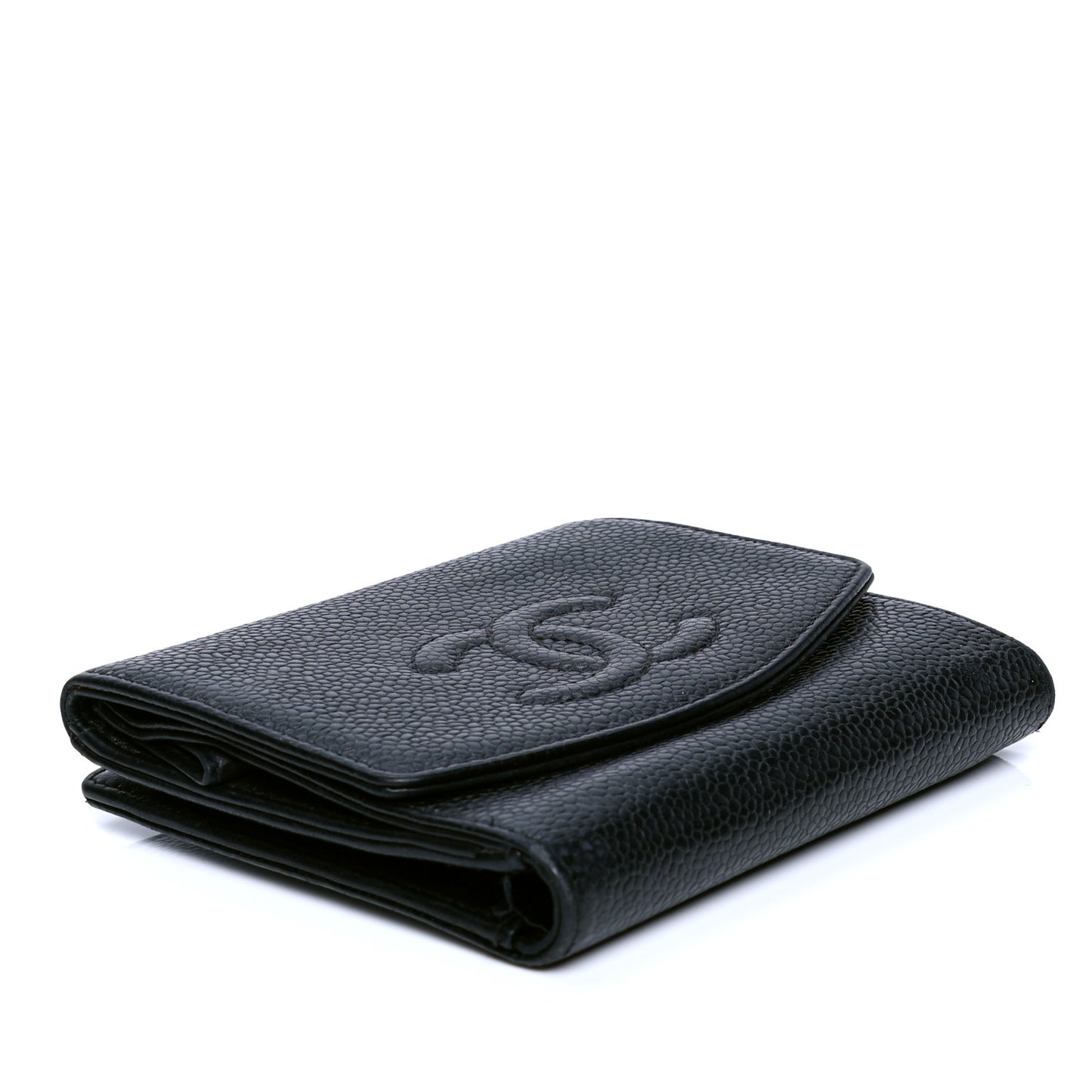 Caviar Timeless CC Compact French Wallet Black
