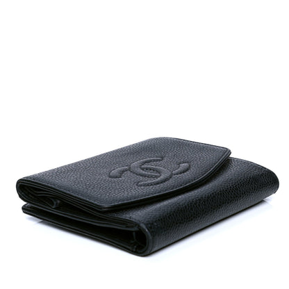 Chanel Caviar Timeless CC Compact French Wallet Black 3 of 5