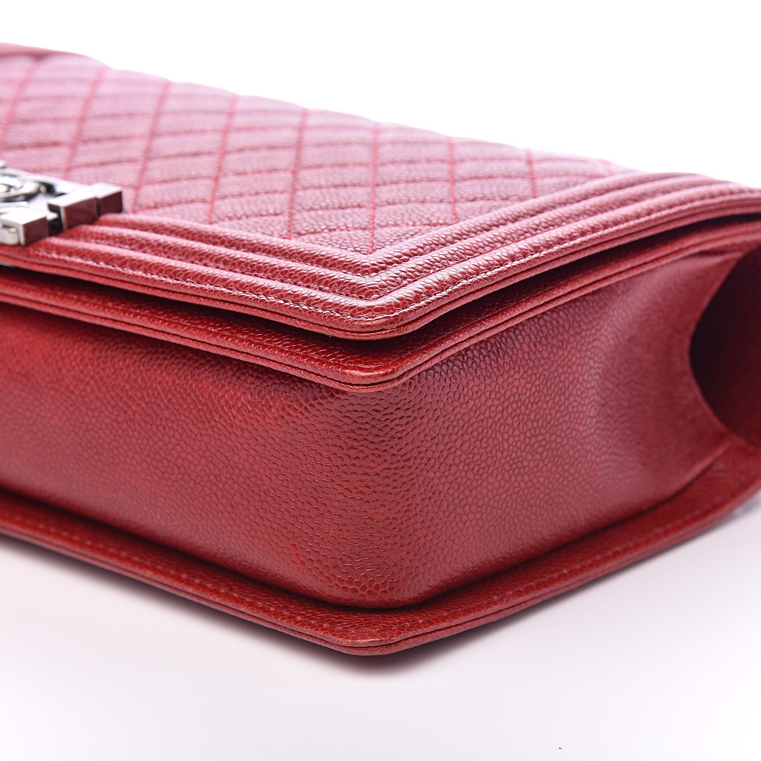 Chanel Caviar Quilted New Medium Boy Flap Dark Red 11 of 13