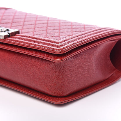 Chanel Caviar Quilted New Medium Boy Flap Dark Red 11 of 13