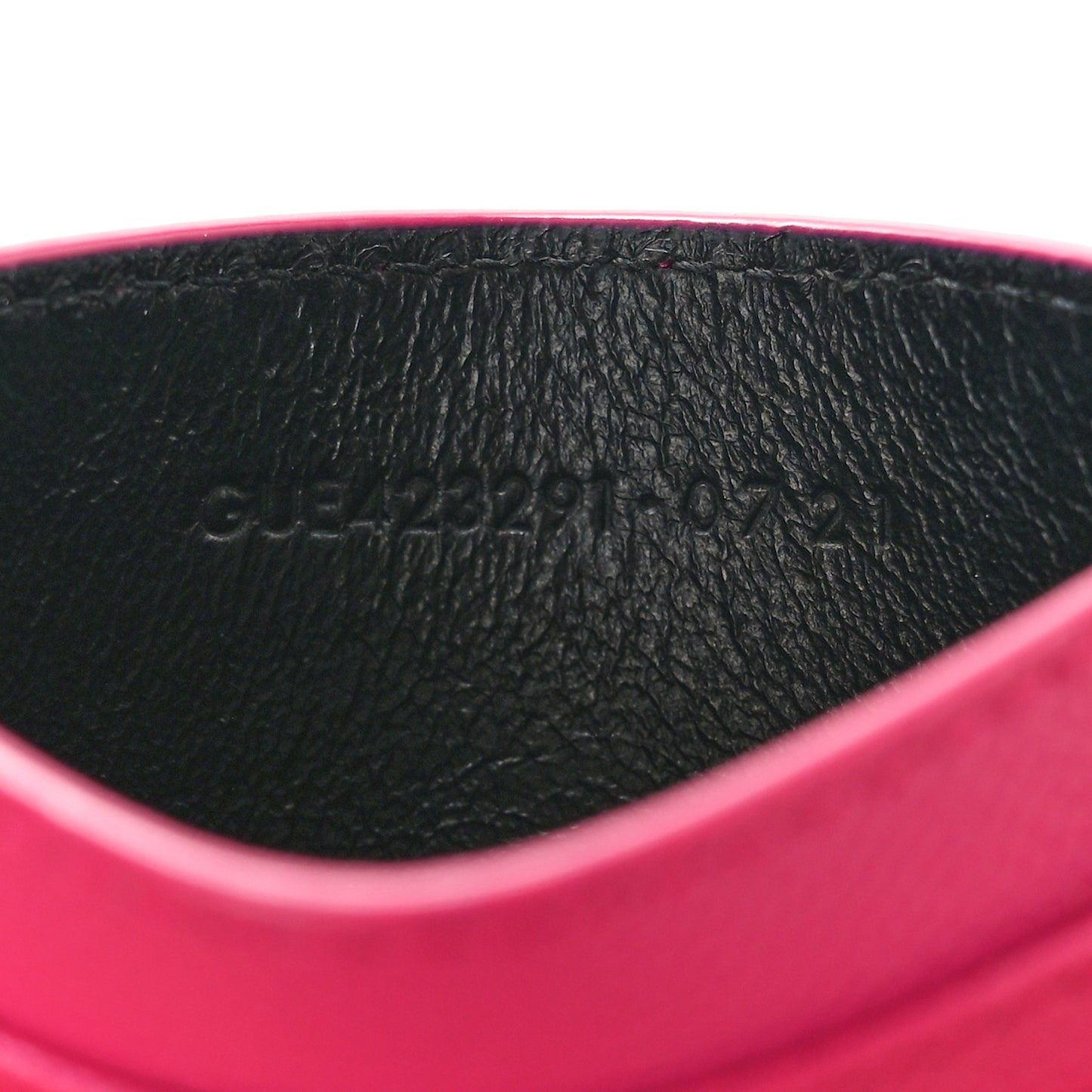 Grain De Poudre Matelasse Chevron Monogram Credit Card Case Fresh Fuxia