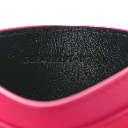Saint Laurent Grain De Poudre Matelasse Chevron Monogram Credit Card Case Fresh Fuxia 7 of 8