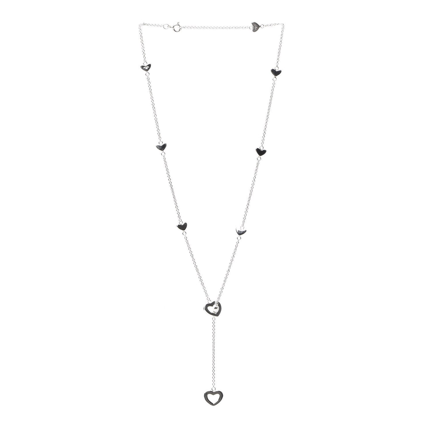 Sterling Silver Heart Lariat Necklace