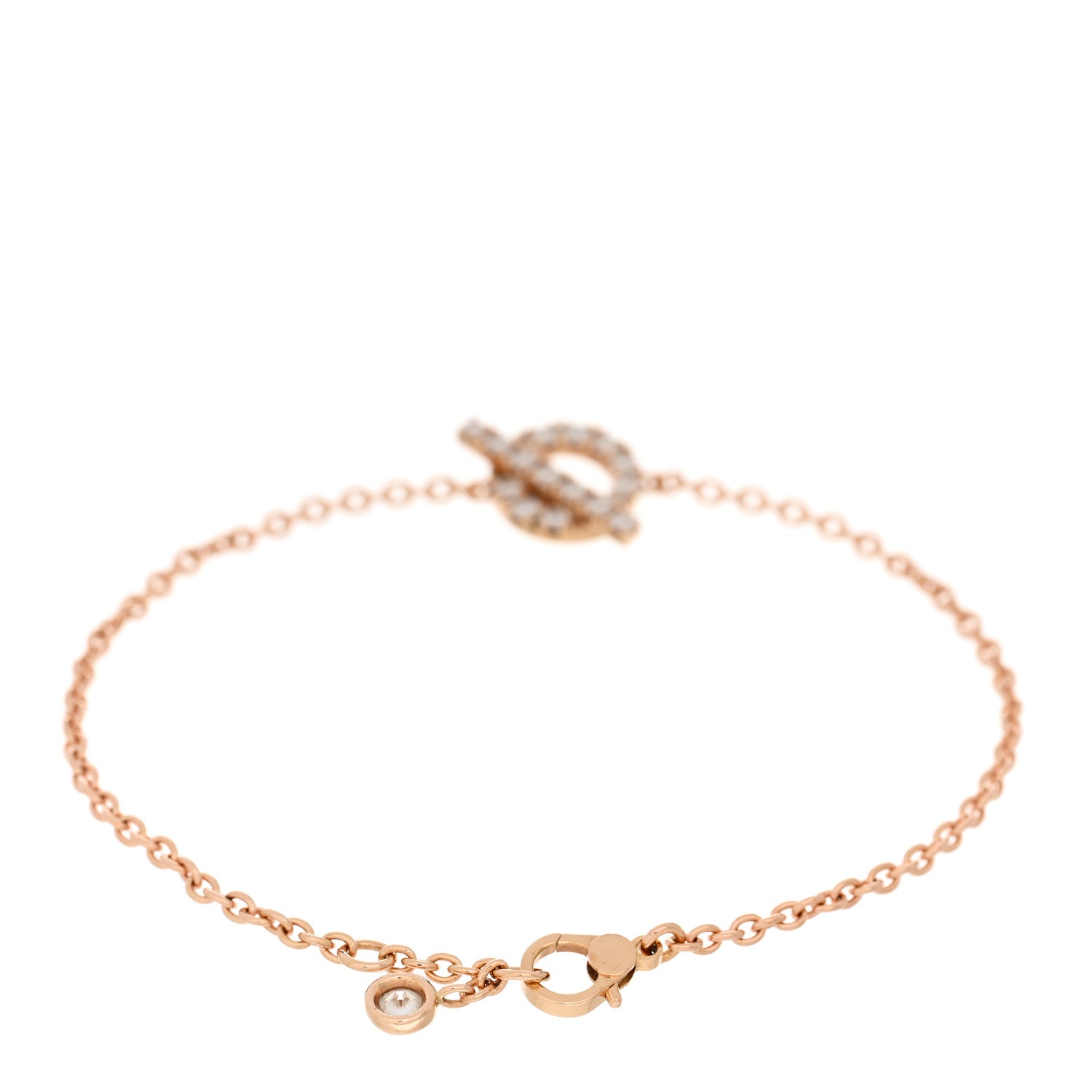 Hermes 18K Rose Gold Diamond Finesse Bracelet ST 2 of 4