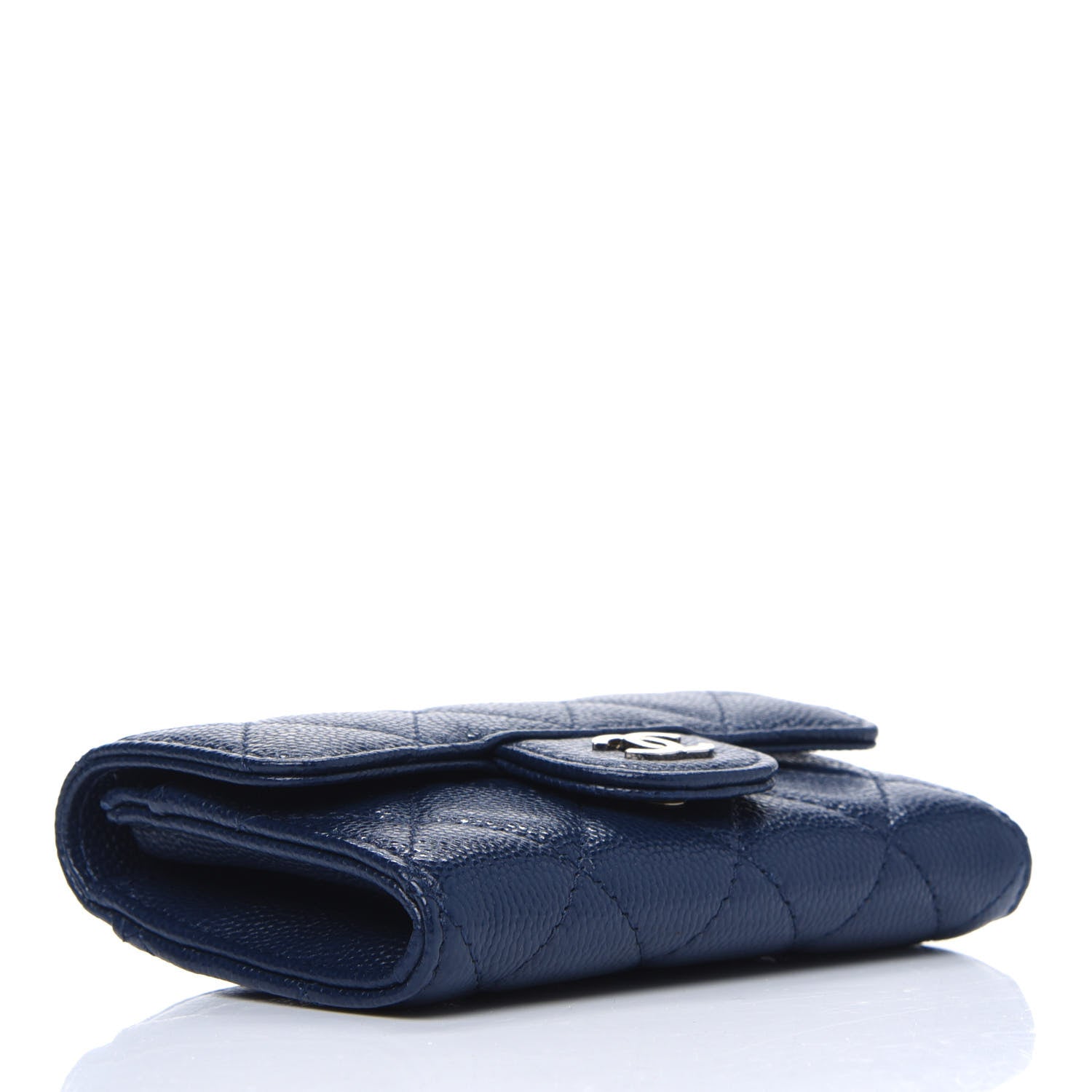Chanel Caviar Quilted Flap Card Holder Wallet Navy Blue 4 of 6