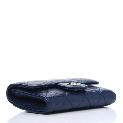 Chanel Caviar Quilted Flap Card Holder Wallet Navy Blue 4 of 6