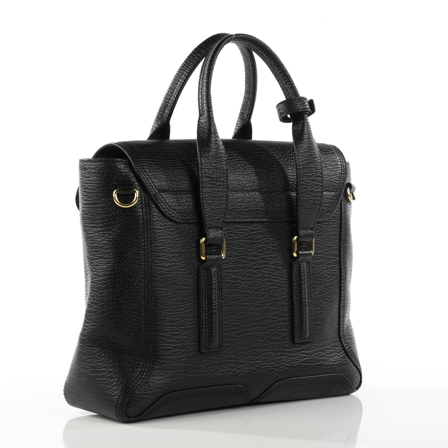 3.1 Textured Calfskin Medium Pashli Satchel Black