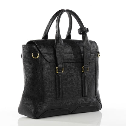 3.1 Phillip Lim 3.1 Textured Calfskin Medium Pashli Satchel Black 3 of 8