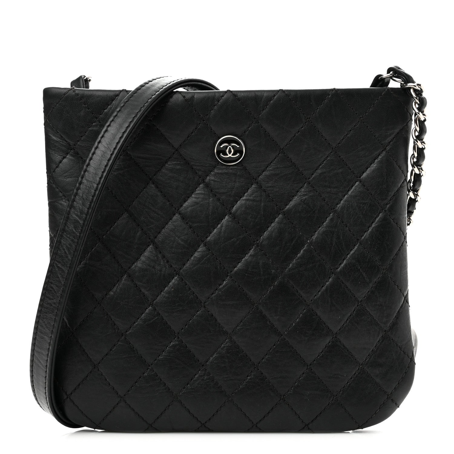 Chanel Aged Calfskin Quilted Crossbody Bag Black 1 of 11