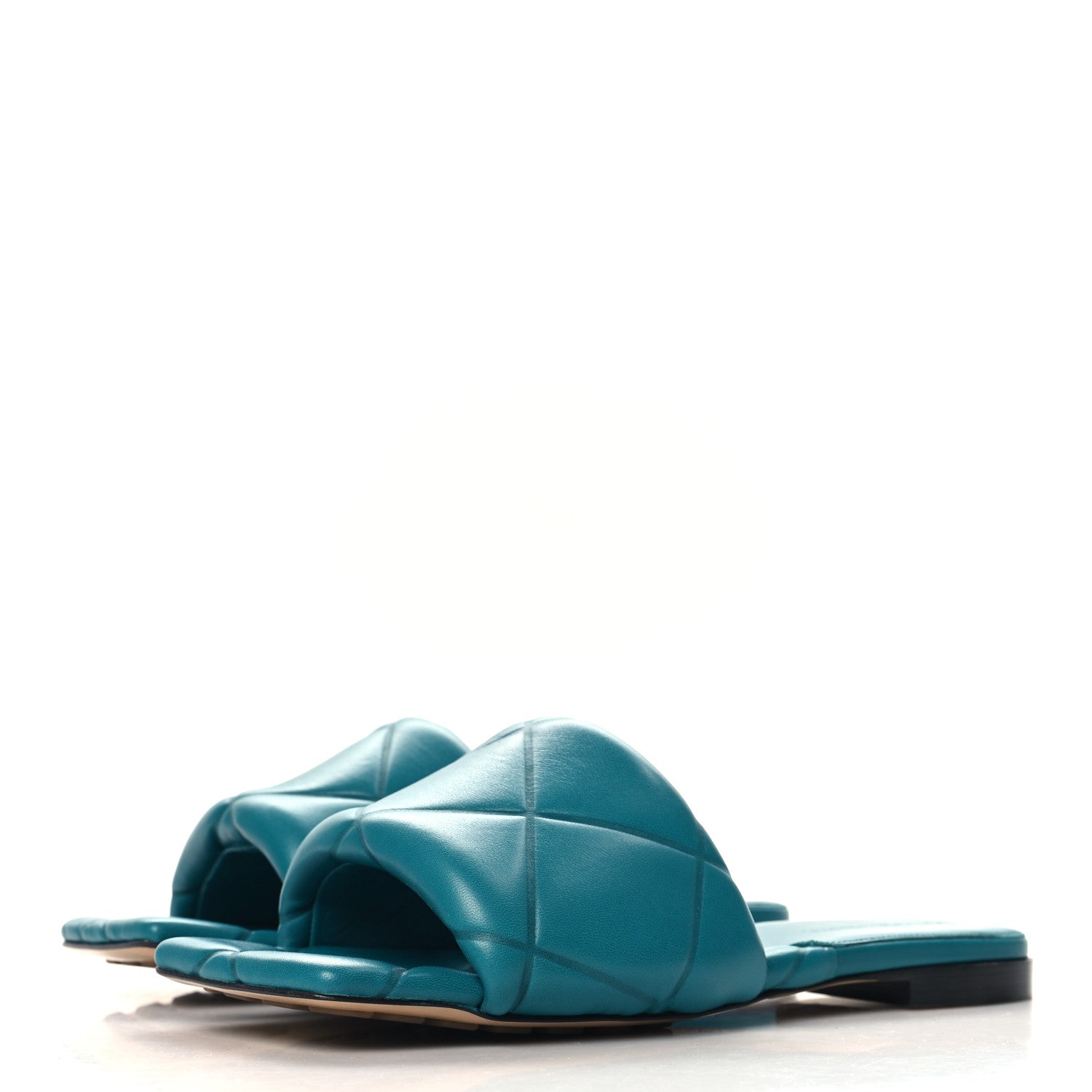 Bottega Veneta Nappa Quilted Rubber Lido Flat Sandals 37.5 Duck Green 4 of 10