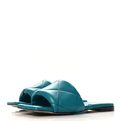 Bottega Veneta Nappa Quilted Rubber Lido Flat Sandals 37.5 Duck Green 4 of 10