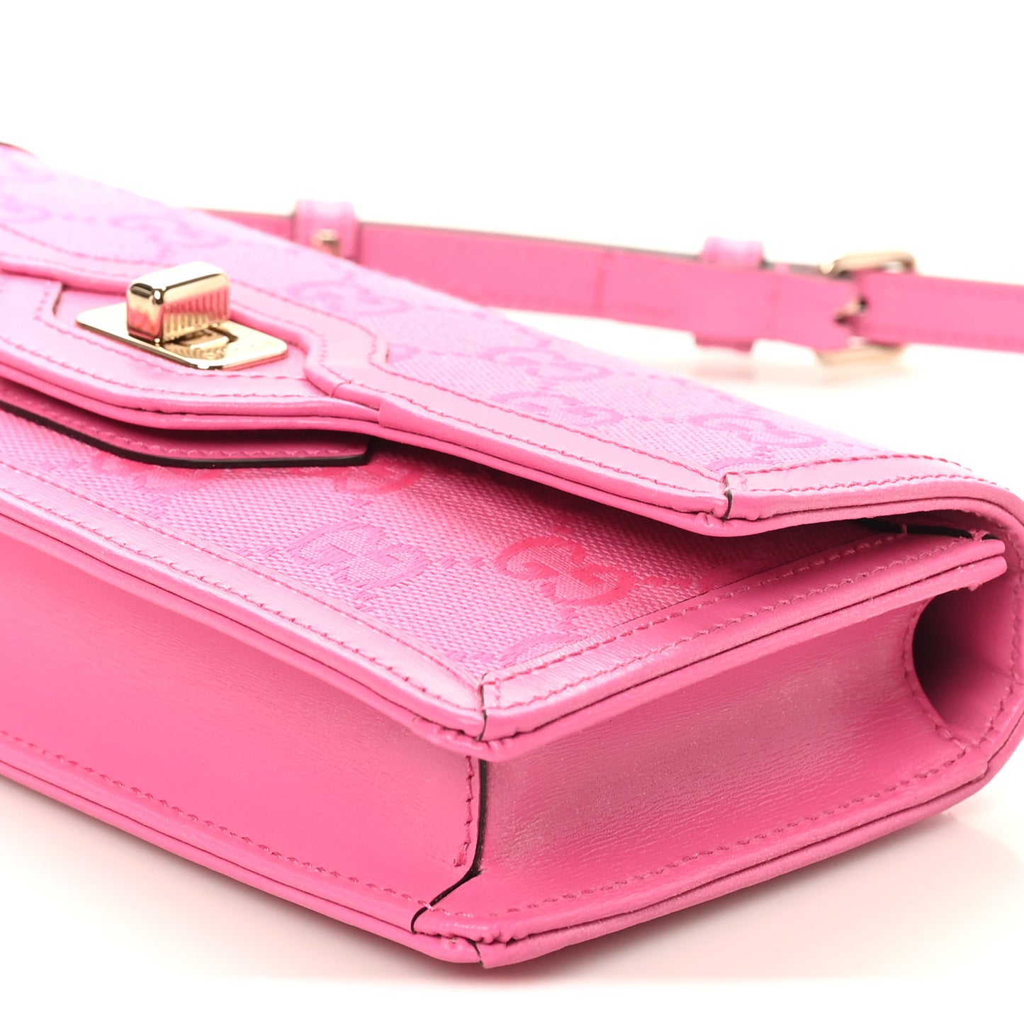 GG Monogram Scratch Lux Calfskin Mini Luce Shoulder Bag Rose Dark Blossom