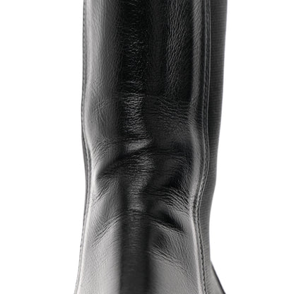 Chanel Crumpled Calfskin Patent Cap Toe Short Boots 41 Black 9 of 17