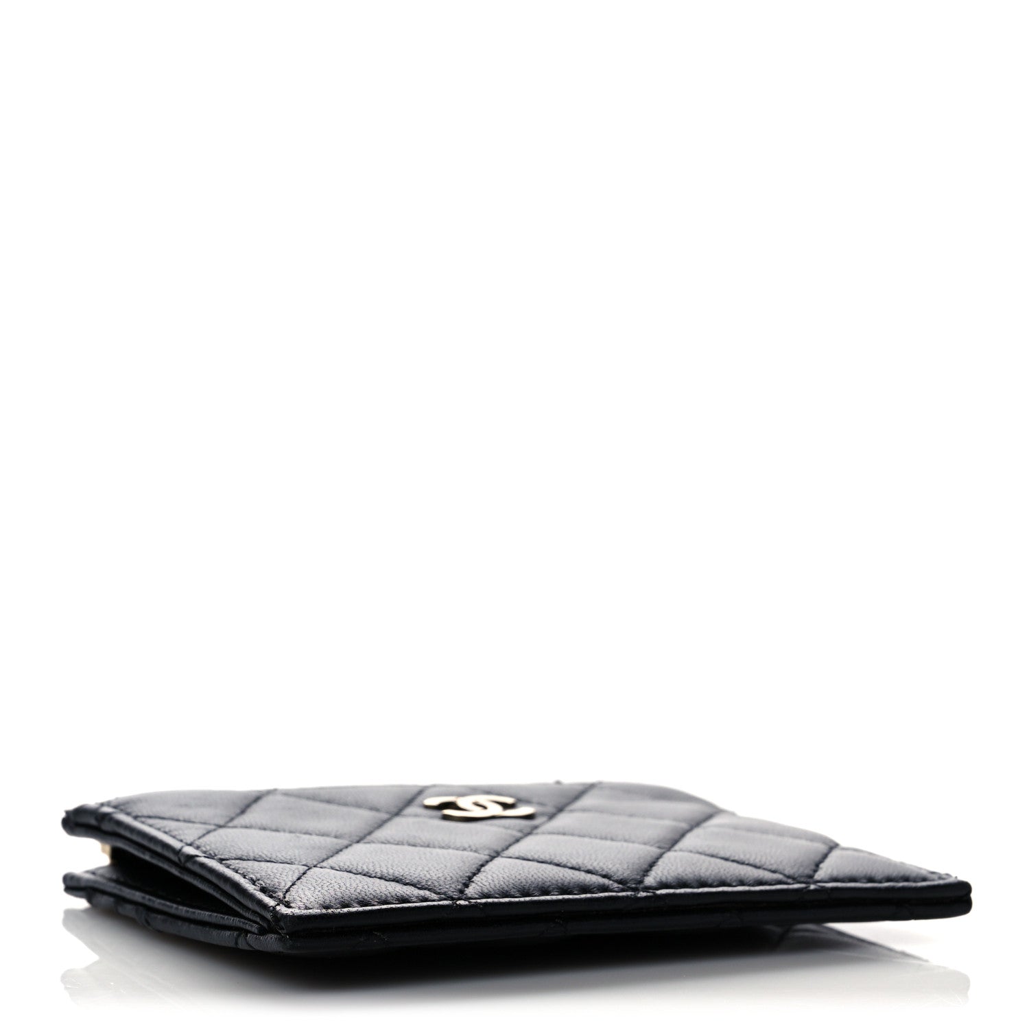 Chanel Lambskin Quilted CC Zip Card Holder Black 4 of 10
