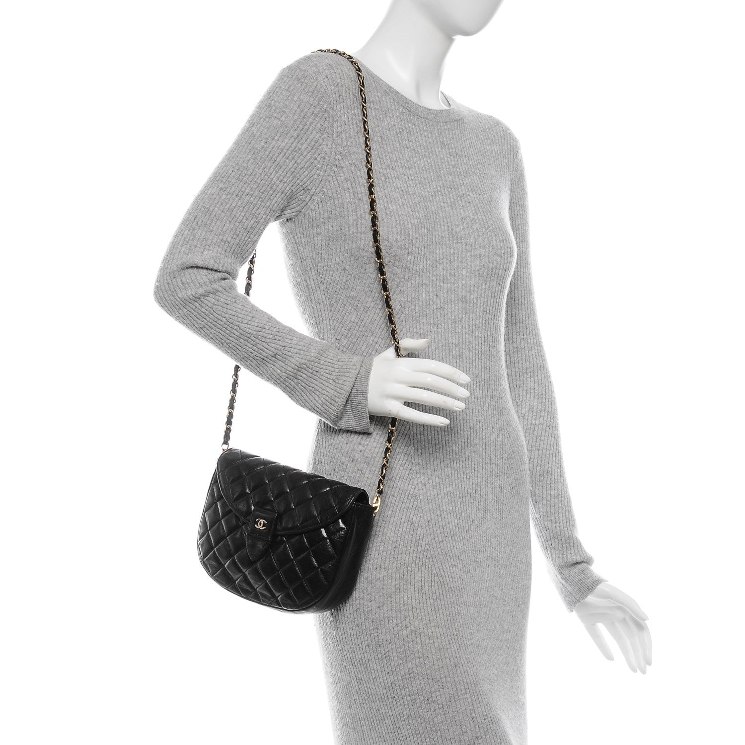 Chanel Lambskin Quilted Shoulder Bag Black 2 of 10