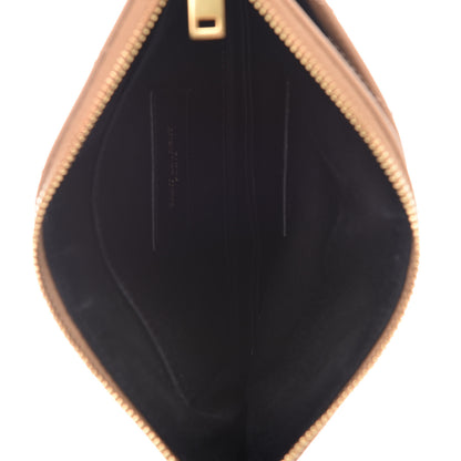Saint Laurent Grain De Poudre Chevron Monogram Bill Pouch Cork 5 of 7