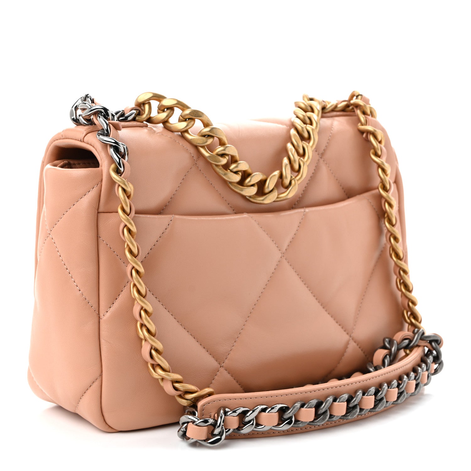 Chanel Lambskin Quilted Medium Chanel 19 Flap Beige 3 of 11