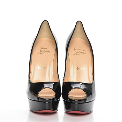 Christian Louboutin Patent Lady Peep 150 Pumps 39 Black 2 of 9