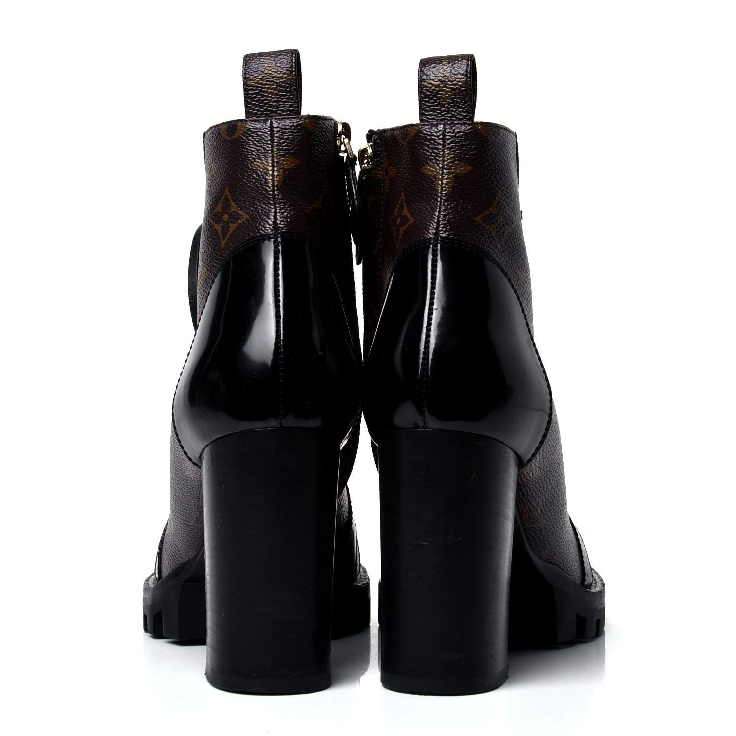 Louis Vuitton Patent Calfskin Monogram Star Trail Ankle Boots 38.5 Black 4 of 5