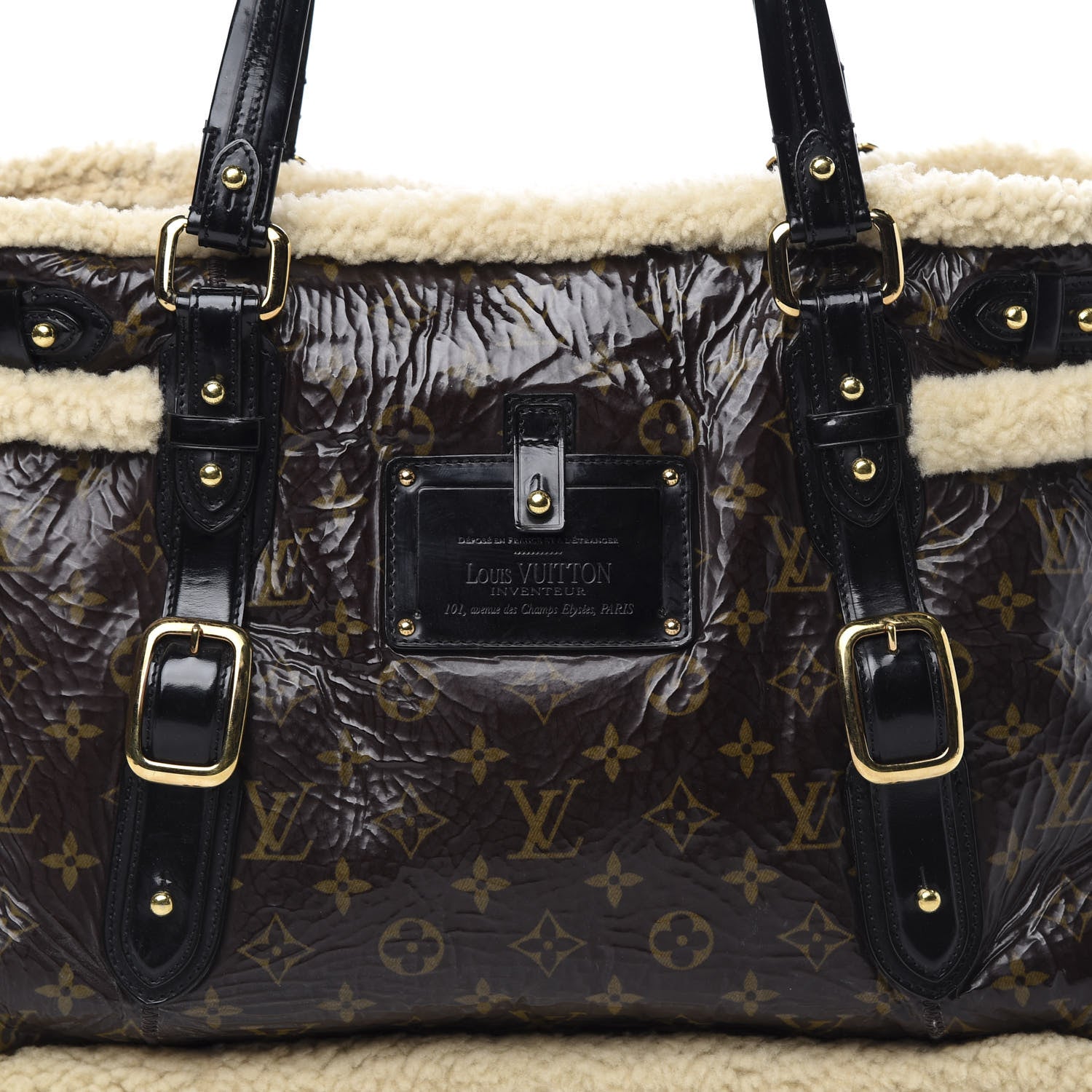 Louis Vuitton Patent Monogram Shearling Sac Thunder 8 of 10