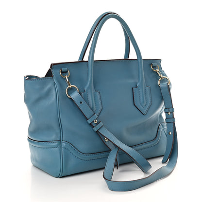 Versace Calfskin Large Palazzo Empire Bag Blue 3 of 14