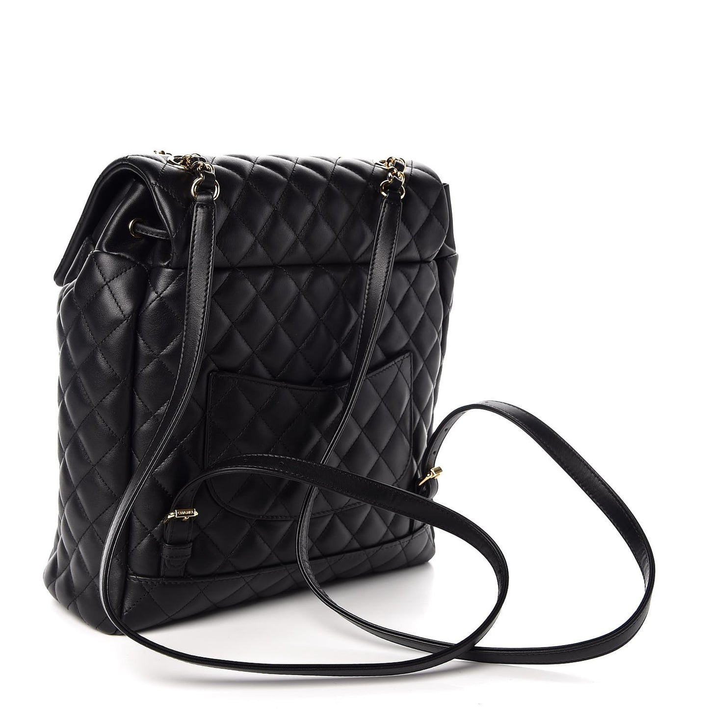 Calfskin Quilted Large Urban Spirit Backpack Black