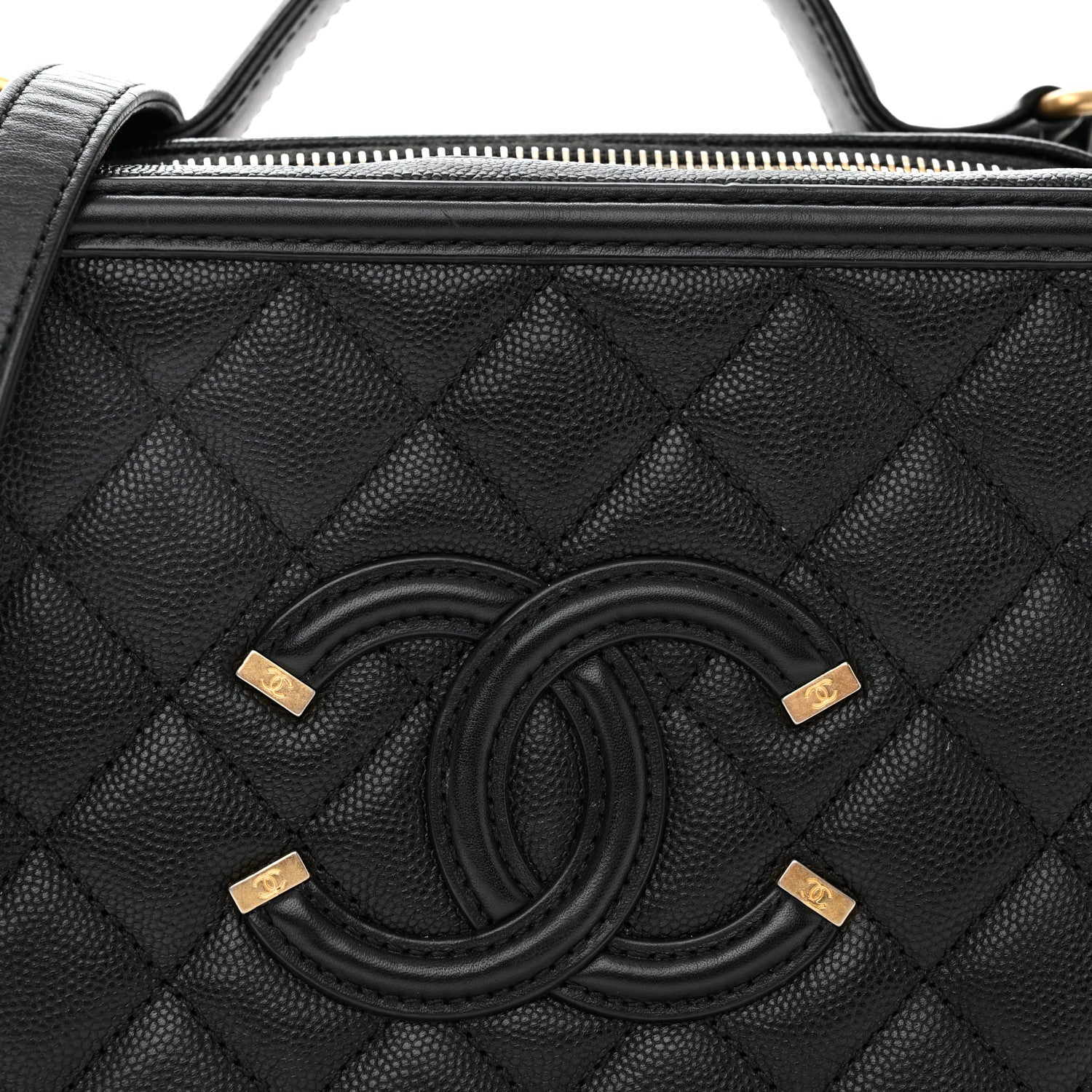 Chanel Caviar Quilted Medium CC Filigree Vanity Case Black 8 of 10
