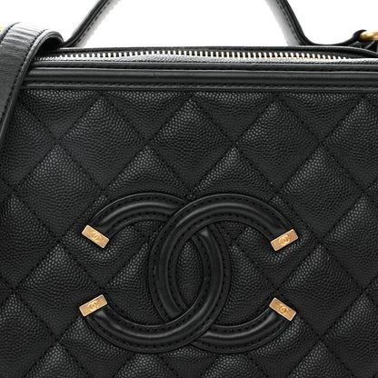 Chanel Caviar Quilted Medium CC Filigree Vanity Case Black 8 of 10