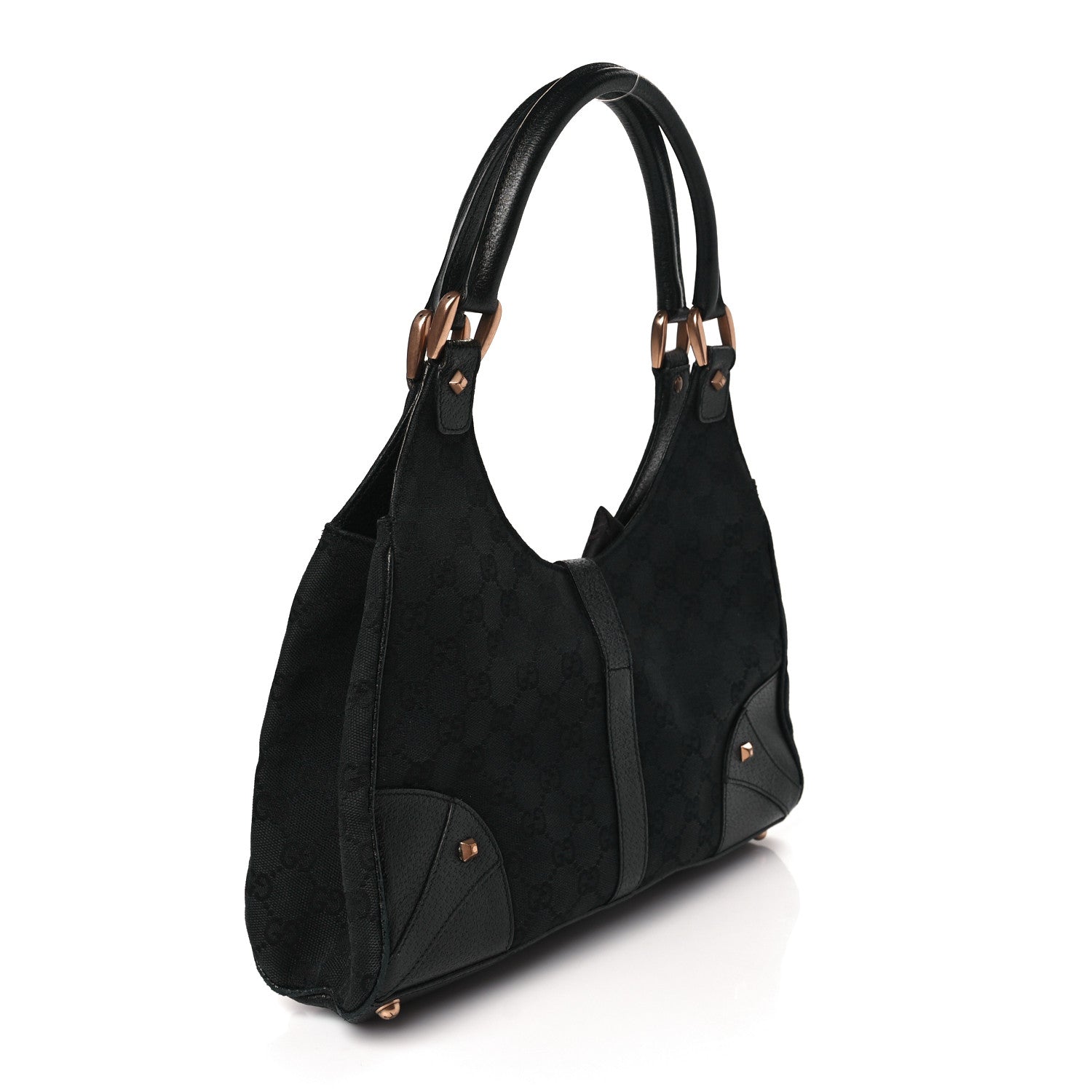 Gucci Monogram Calfskin Large Bardot Tote Black 2 of 8