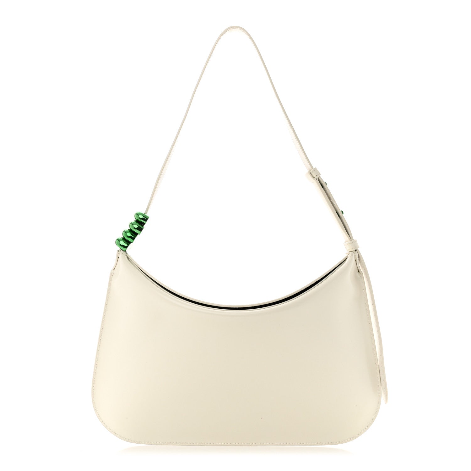 Bottega Veneta Brushed Calfskin Cradle Fold Over Shoulder Bag White Parakeet 1 of 17