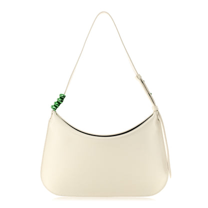 Bottega Veneta Brushed Calfskin Cradle Fold Over Shoulder Bag White Parakeet 1 of 17
