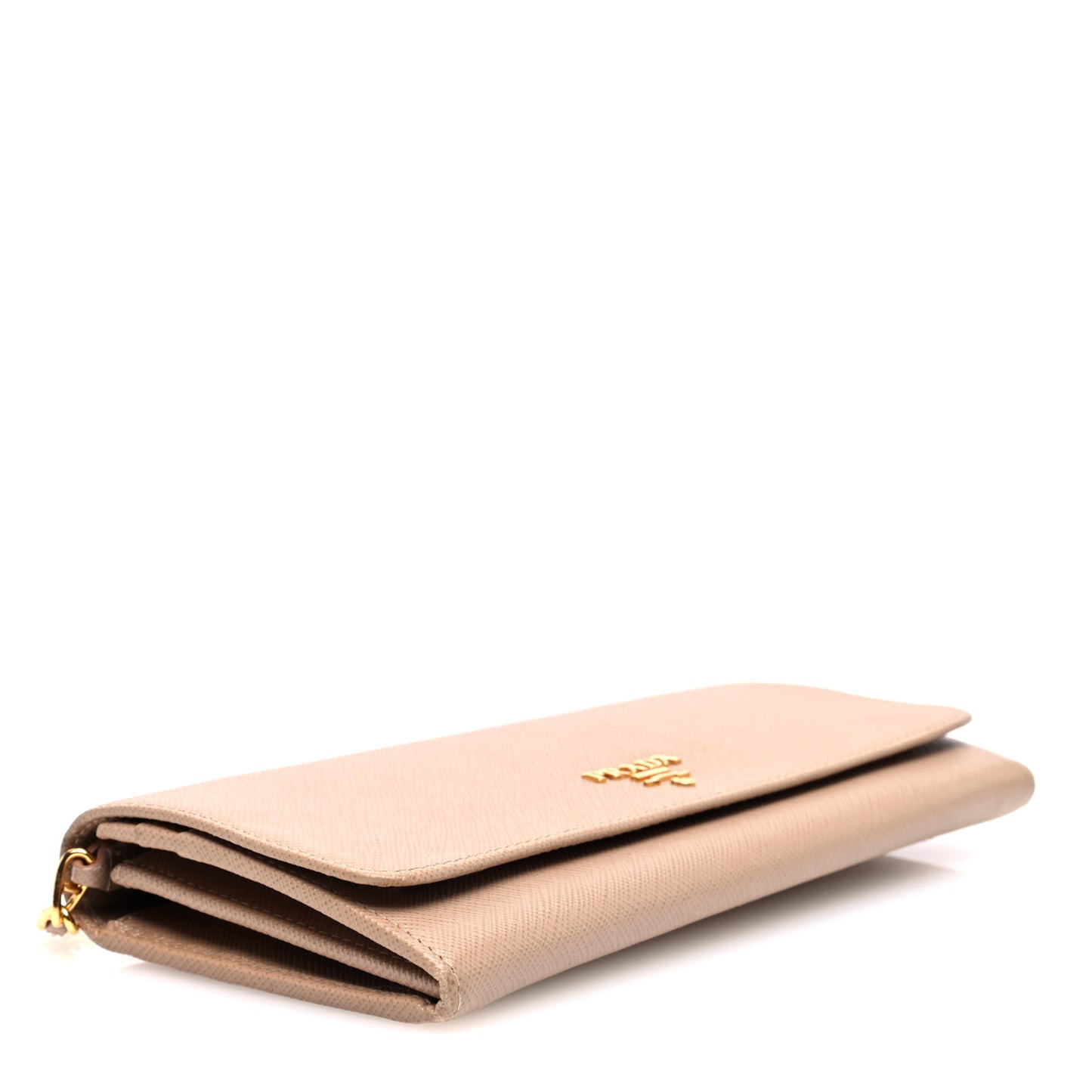 Saffiano Metal Oro Chain Wallet Cammeo