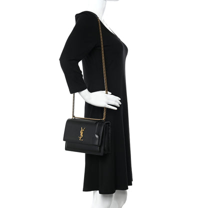 Saint Laurent Calfskin Medium Monogram Sunset Black 2 of 9