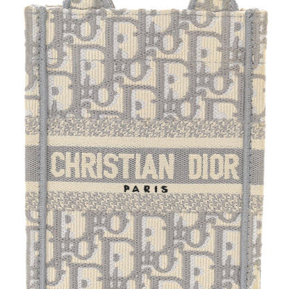 Christian Dior Oblique Mini Book Tote Phone Bag Grey 8 of 10