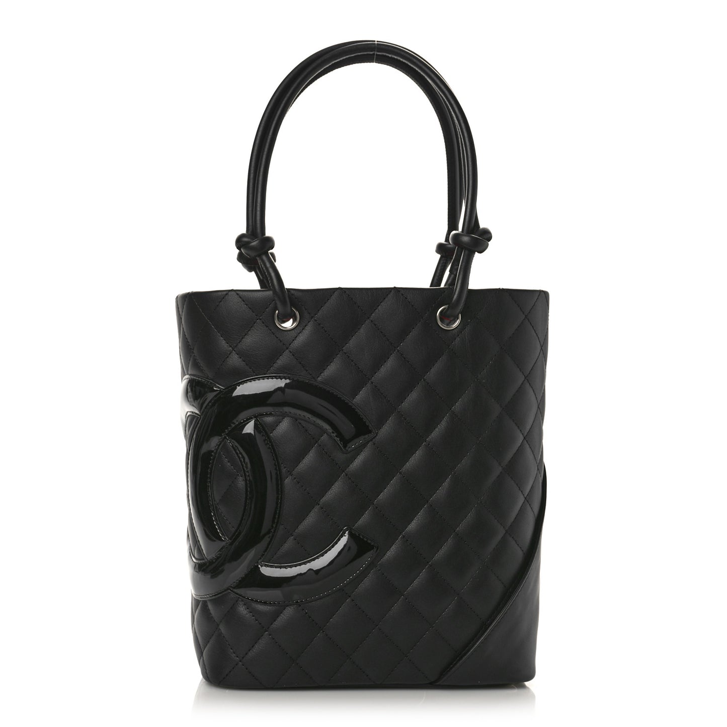 Calfskin Quilted Medium Cambon Tote Black