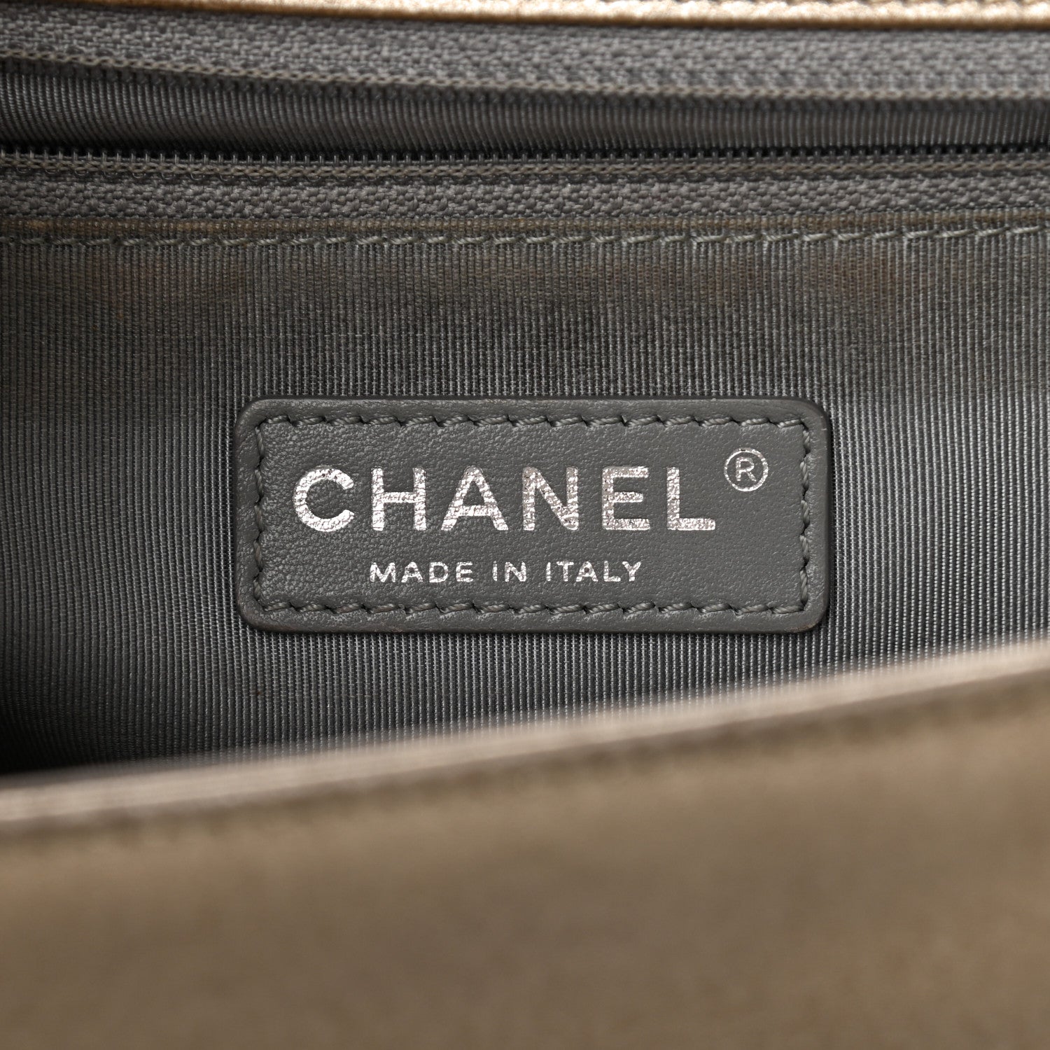Chanel Metallic Calfskin Quilted New Medium Boy Flap Khaki 6 of 14