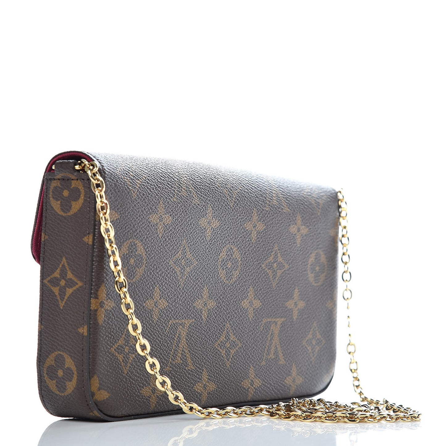 Monogram Pochette Felicie Chain Wallet Fuchsia