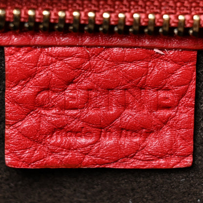 Celine Drummed Calfskin Nano Luggage Red 6 of 16