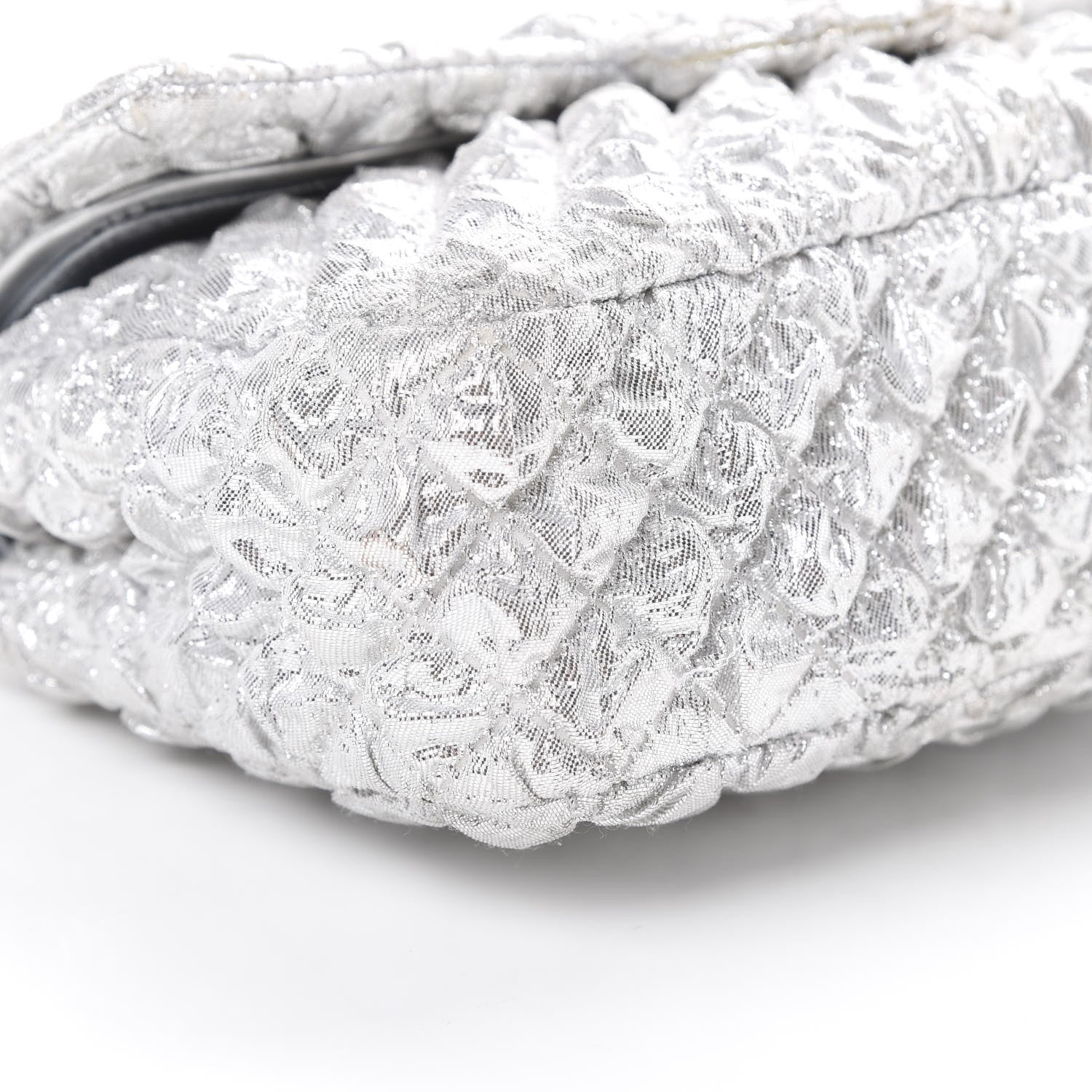 Chanel Metallic Lame Quilted Small Double Flap Silver 8 of 12