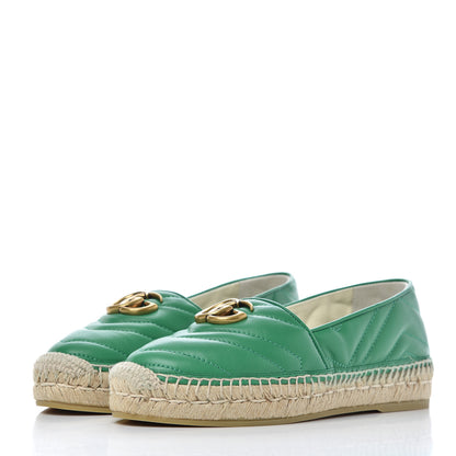 Gucci Nappa Matelasse GG Marmont Espadrilles 36.5 New Shamarock 3 of 14