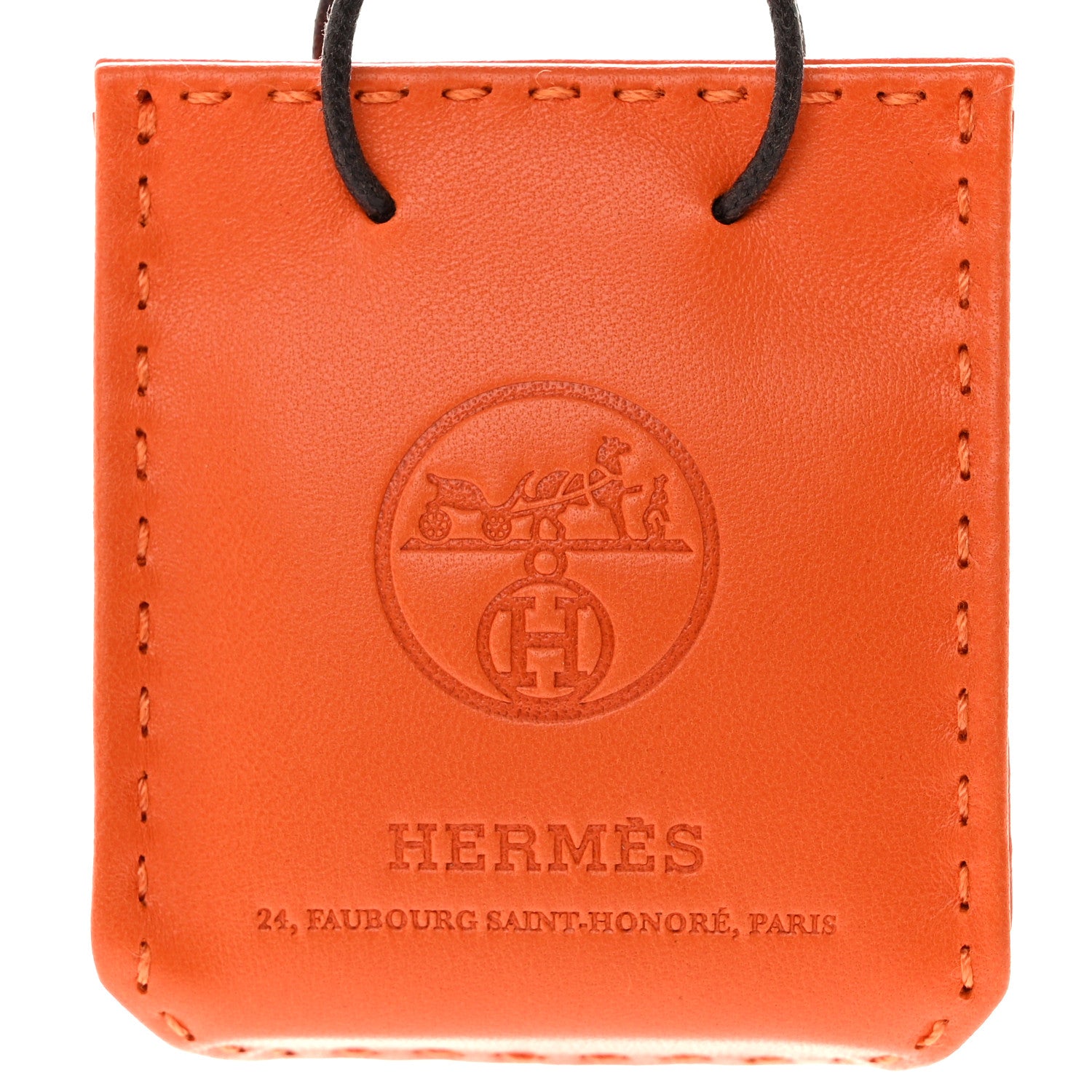 Hermes Milo Lambskin Swift Shopping Bag Charm Feu Gold 3 of 5