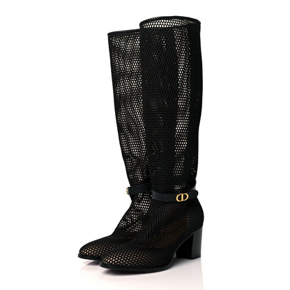 Christian Dior Calfskin Resille Empreinte High Boots 36 Black 3 of 10